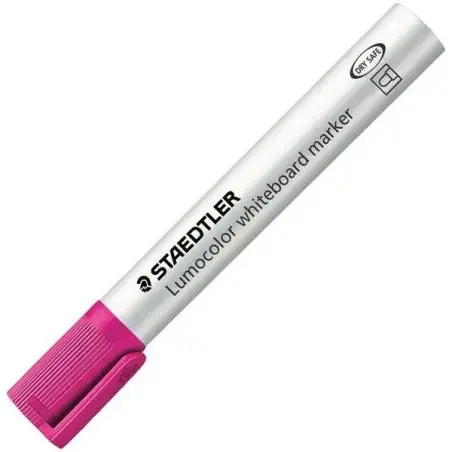 Staedtler Lumocolor 351 Rotulador para Pizarra - Punta Redonda - Trazo 2mm - Capuchon con Clip - Color Rosa | Ahorro Imprimiendo