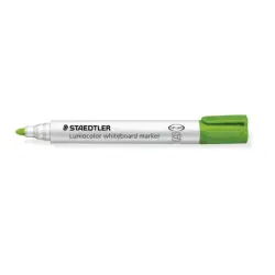 Staedtler Lumocolor 351 Rotulador para Pizarra - Punta Redonda - Trazo 2mm - Capuchon con Clip - Color Verde Lima | Ahorro Impri