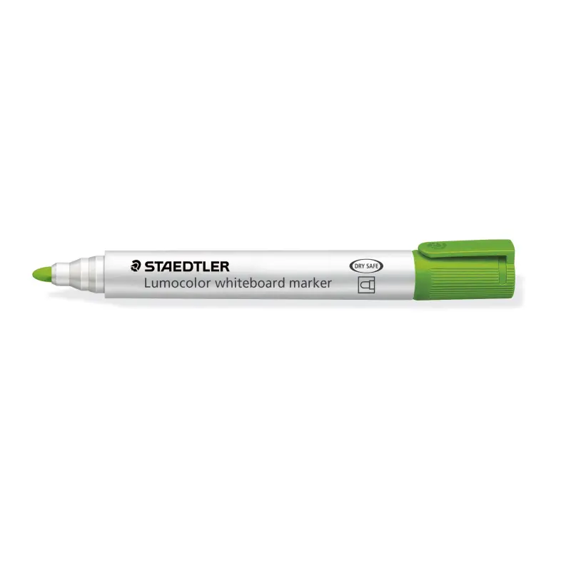 Staedtler Lumocolor 351 Rotulador para Pizarra - Punta Redonda - Trazo 2mm - Capuchon con Clip - Color Verde Lima | Ahorro Impri