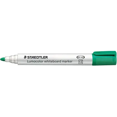 Staedtler Lumocolor 351 Rotulador para Pizarra Blanca - Punta Redonda - Trazo 2mm - Capuchon con Clip - Color Verde | Ahorro Imp