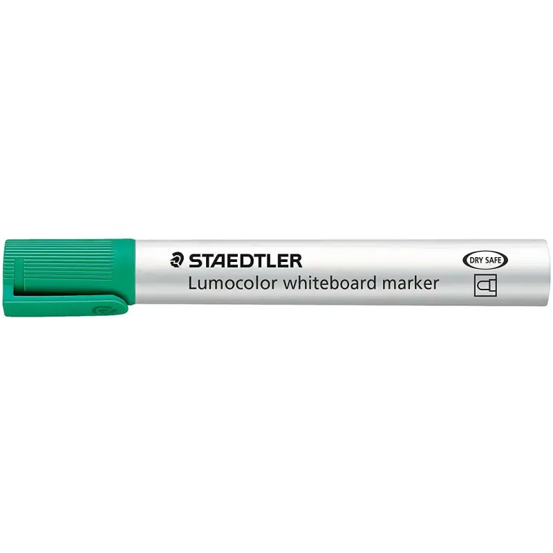 Staedtler Lumocolor 351 Rotulador para Pizarra Blanca - Punta Redonda - Trazo 2mm - Capuchon con Clip - Color Verde | Ahorro Imp