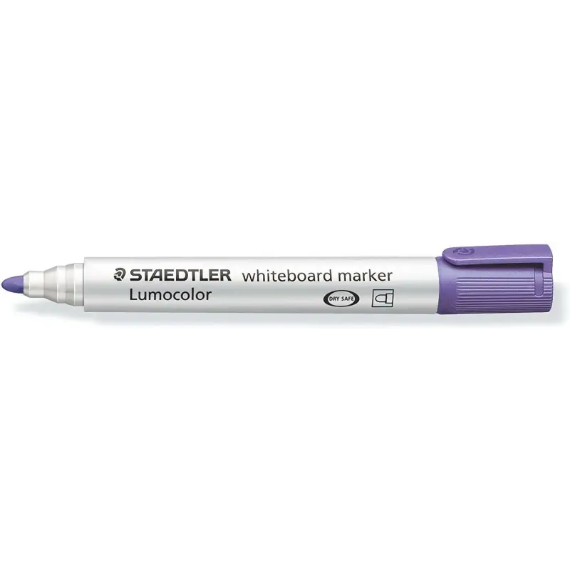Staedtler Lumocolor 351 Rotulador para Pizarra Blanca - Punta Redonda - Trazo 2mm - Capuchon con Clip - Color Violeta | Ahorro I