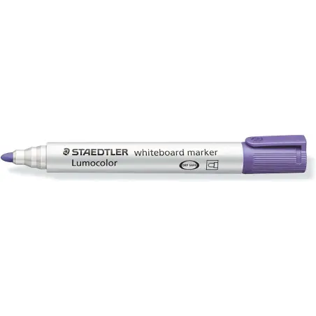 Staedtler Lumocolor 351 Rotulador para Pizarra Blanca - Punta Redonda - Trazo 2mm - Capuchon con Clip - Color Violeta | Ahorro I
