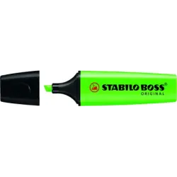 Stabilo Boss 70 Rotulador Marcador Fluorescente - Trazo entre 2 y 5mm - Recargable - Tinta con Base de Agua - Color Verde Fluore