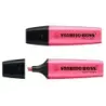 Stabilo Boss 70 Rotulador Marcador Fluorescente - Trazo entre 2 y 5mm - Recargable - Tinta con Base de Agua - Color Rosa Fluores