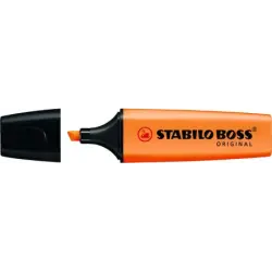 Stabilo Boss 70 Rotulador Marcador Fluorescente - Trazo entre 2 y 5mm - Recargable - Tinta con Base de Agua - Color Naranja Fluo