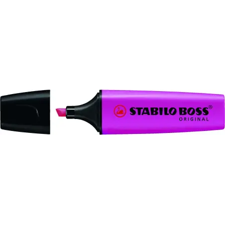 Stabilo Boss 70 Rotulador Marcador Fluorescente - Trazo entre 2 y 5mm - Recargable - Tinta con Base de Agua - Color Magenta Fluo