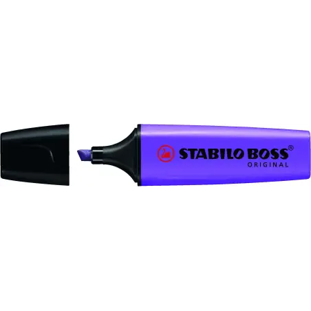 Stabilo Boss 70 Rotulador Marcador Fluorescente - Trazo entre 2 y 5mm - Recargable - Tinta con Base de Agua - Color Violeta Fluo