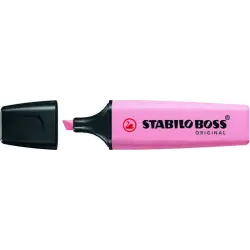 Stabilo Boss 70 Pastel Rotulador Marcador Fluorescente - Trazo entre 2 y 5mm - Recargable - Tinta con Base de Agua - Color Rubor