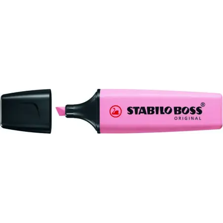 Stabilo Boss 70 Pastel Rotulador Marcador Fluorescente - Trazo entre 2 y 5mm - Recargable - Tinta con Base de Agua - Color Rubor