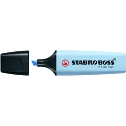 Stabilo Boss 70 Pastel Rotulador Marcador Fluorescente - Trazo entre 2 y 5mm - Recargable - Tinta con Base de Agua - Color Azul
