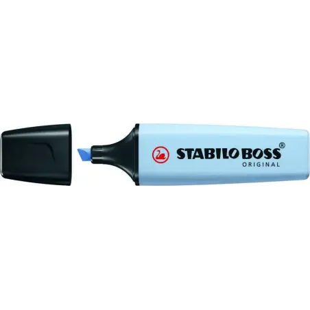Stabilo Boss 70 Pastel Rotulador Marcador Fluorescente - Trazo entre 2 y 5mm - Recargable - Tinta con Base de Agua - Color Azul