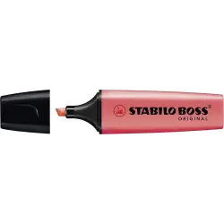 Stabilo Boss 70 Pastel Marcador Fluorescente - Trazo entre 2 y 5mm - Recargable - Tinta con Base de Agua - Color Rojo Coral Melo