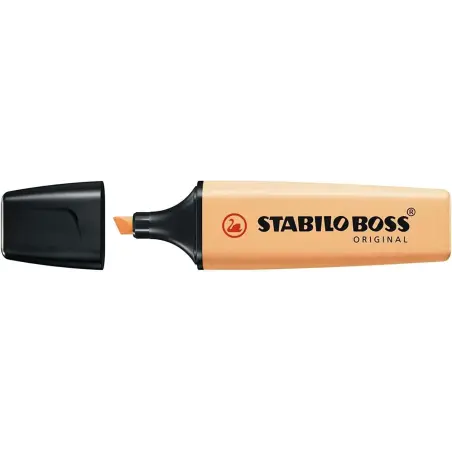 Stabilo Boss 70 Pastel Marcador Fluorescente - Trazo entre 2 y 5mm - Recargable - Tinta con Base de Agua - Color Naranja Palido