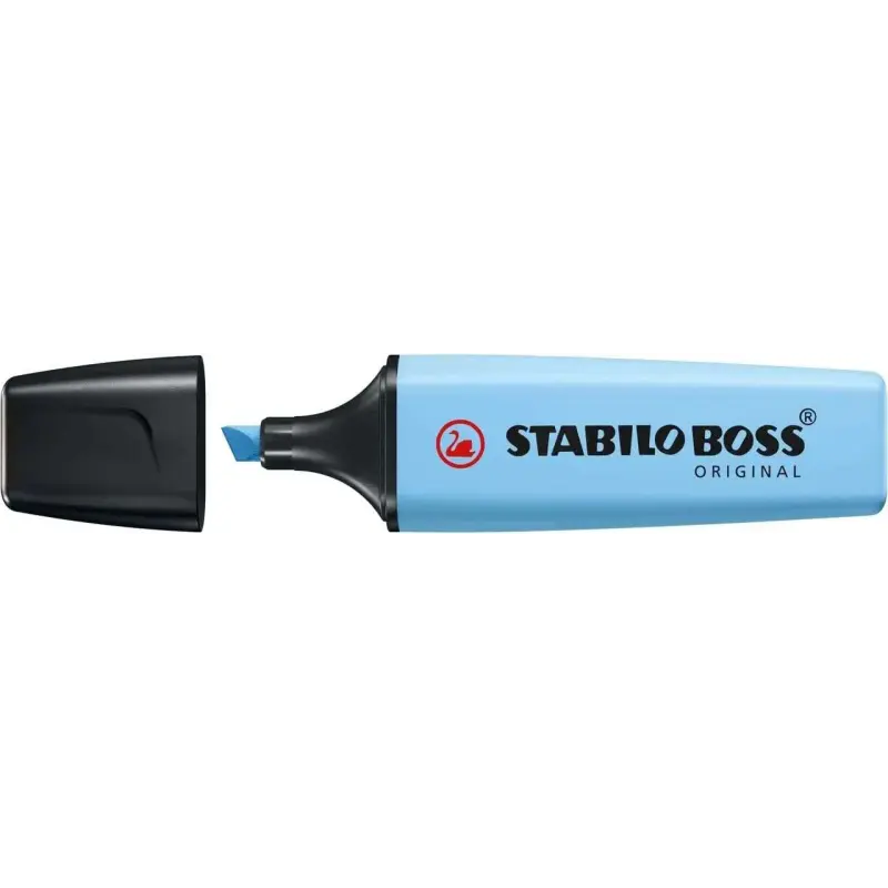 Stabilo Boss 70 Pastel Marcador Fluorescente - Trazo entre 2 y 5mm - Recargable - Tinta con Base de Agua - Color Azul Ventoso |