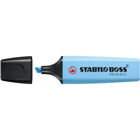 Stabilo Boss 70 Pastel Marcador Fluorescente - Trazo entre 2 y 5mm - Recargable - Tinta con Base de Agua - Color Azul Ventoso |