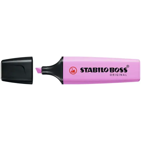 Stabilo Boss 70 Pastel Marcador Fluorescente - Trazo entre 2 y 5mm - Recargable - Tinta con Base de Agua - Color Fucsia Helado |