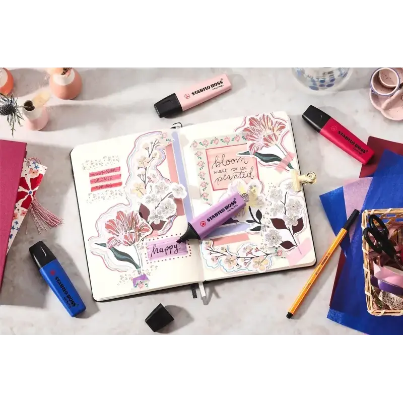 Stabilo Boss Naturecolors Wildflower Edition Marcador Fluorescente - Trazo entre 2 y 5mm - Tinta con Base de Agua - Color Azul M