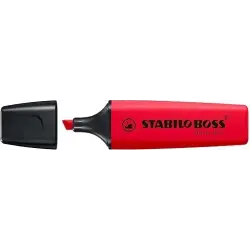 Stabilo Boss 70 Rotulador Marcador Fluorescente - Trazo entre 2 y 5mm - Recargable - Tinta con Base de Agua - Color Rojo Real |