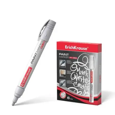 Erichkrause PT-350 Marcador de Pintura - Punta en Forma de Bala - Trazo de 1.5-2.5mm - Sistema de Suministro de Tinta de Valvula