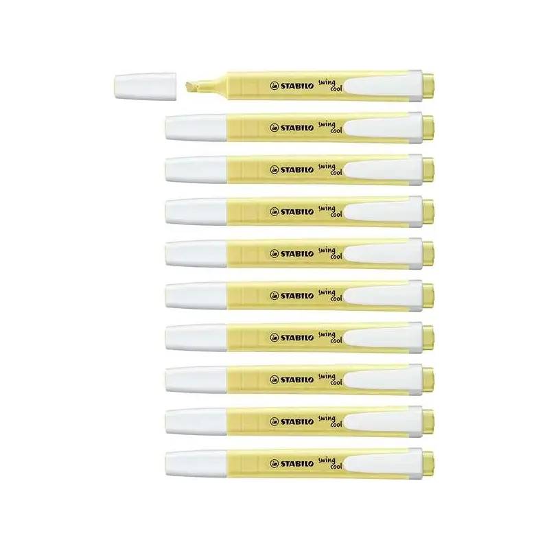 Stabilo Swing Cool Pastel Marcador Fluorescente - Cuerpo Plano - Punta Biselada - Trazo entre 1 y 4mm - Tinta con Base de Agua -