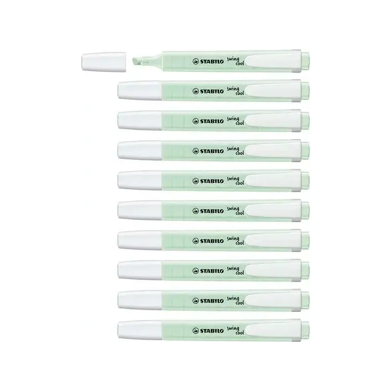 Stabilo Swing Cool Pastel Marcador Fluorescente - Cuerpo Plano - Punta Biselada - Trazo entre 1 y 4mm - Tinta con Base de Agua -