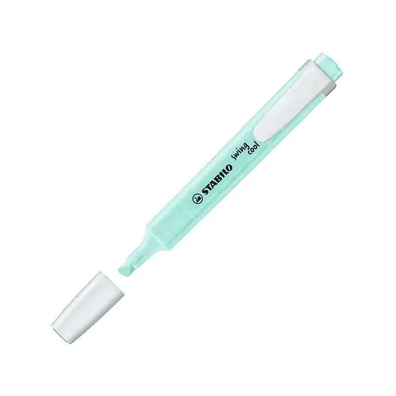 Stabilo Swing Cool Pastel Marcador Fluorescente - Cuerpo Plano - Punta Biselada - Trazo entre 1 y 4mm - Tinta con Base de Agua -
