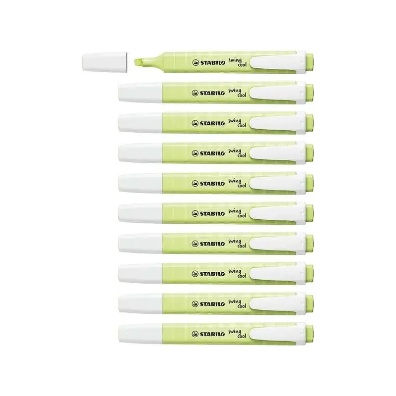 Stabilo Swing Cool Pastel Marcador Fluorescente - Cuerpo Plano - Punta Biselada - Trazo entre 1 y 4mm - Tinta con Base de Agua -