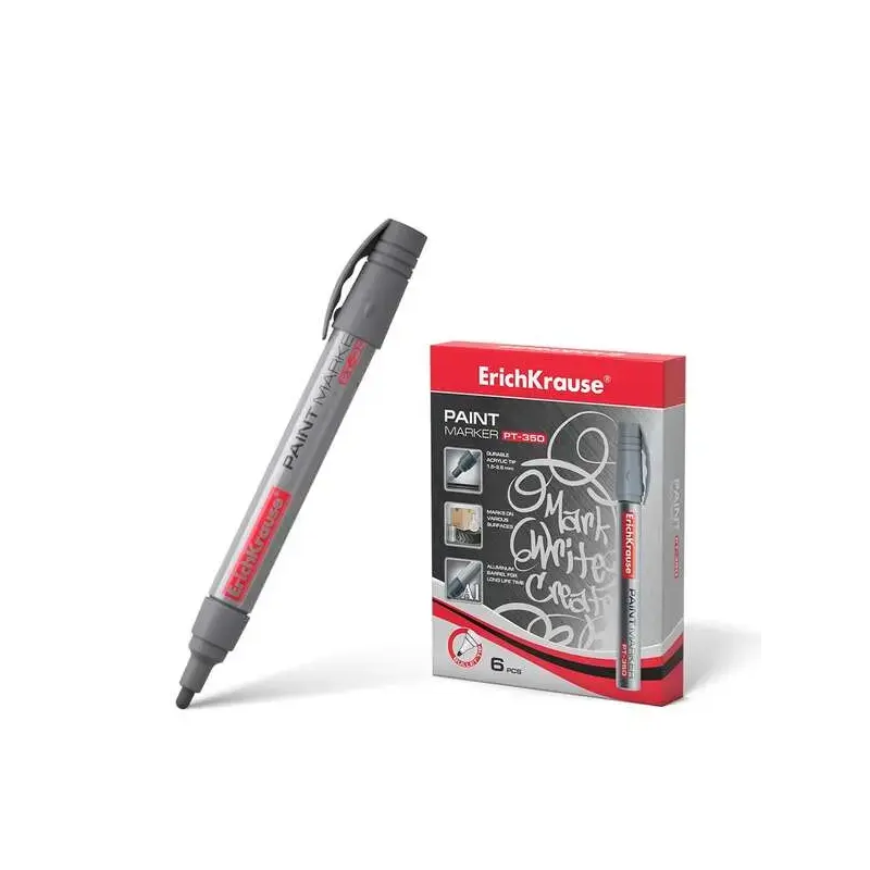 Erichkrause PT-350 Marcador de Pintura - Punta en Forma de Bala - Trazo de 1.5-2.5mm - Sistema de Suministro de Tinta de Valvula