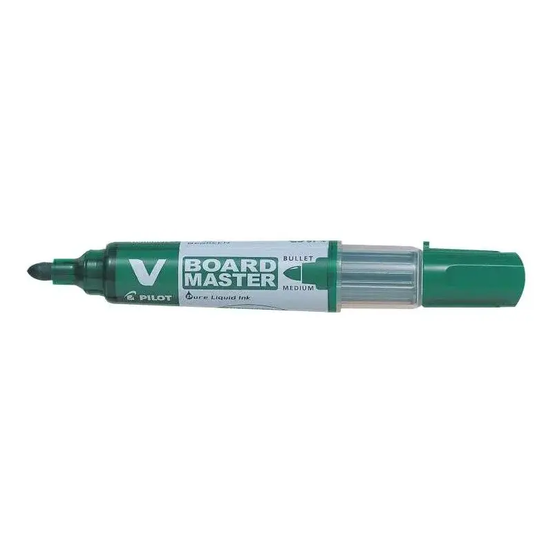 Pilot V-Board Master Begreen Rotulador para Pizarra Blanca - Punta Redonda 6mm - Trazo 2.3mm - 91% Plastico Reciclado - Recargab