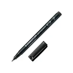 Staedtler Lumocolor 318 Rotulador Permanente - Punta Fina Redonda - Trazo 0.6mm - Capuchon con Clip - Secado Rapido - Color Negr
