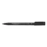 Staedtler Lumocolor 318 Rotulador Permanente - Punta Fina Redonda - Trazo 0.6mm - Capuchon con Clip - Secado Rapido - Color Negr