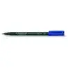 Staedtler Lumocolor 318 Rotulador Permanente - Punta Fina Redonda - Trazo 0.6mm - Capuchon con Clip - Secado Rapido - Color Azul