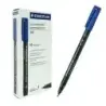 Staedtler Lumocolor 318 Rotulador Permanente - Punta Fina Redonda - Trazo 0.6mm - Capuchon con Clip - Secado Rapido - Color Azul