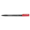 Staedtler Lumocolor 318 Rotulador Permanente - Punta Fina Redonda - Trazo 0.6mm - Capuchon con Clip - Secado Rapido - Color Rojo