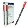 Staedtler Lumocolor 318 Rotulador Permanente - Punta Fina Redonda - Trazo 0.6mm - Capuchon con Clip - Secado Rapido - Color Rojo