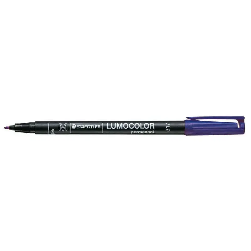 Staedtler Lumocolor 317 Rotulador Permanente - Punta Media Redonda - Trazo 1mm Aprox - Capuchon con Clip - Secado Rapido - Color