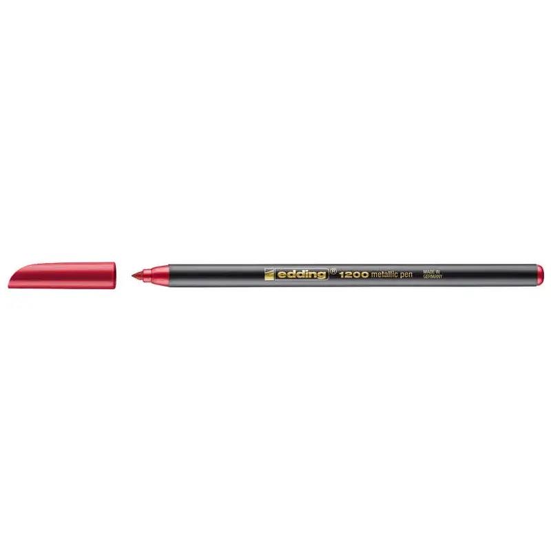 Edding 1200 Rotulador - Punta Redonda - Trazo 1mm - Tinta con Base de Agua - Color Rojo Metalizado | Ahorro Imprimiendo