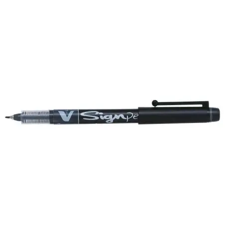 Pilot Rotulador de Punta Fina V-Sign Pen - Punta Fina de 2mm - Trazo de 0.6mm - Color Negro | Ahorro Imprimiendo