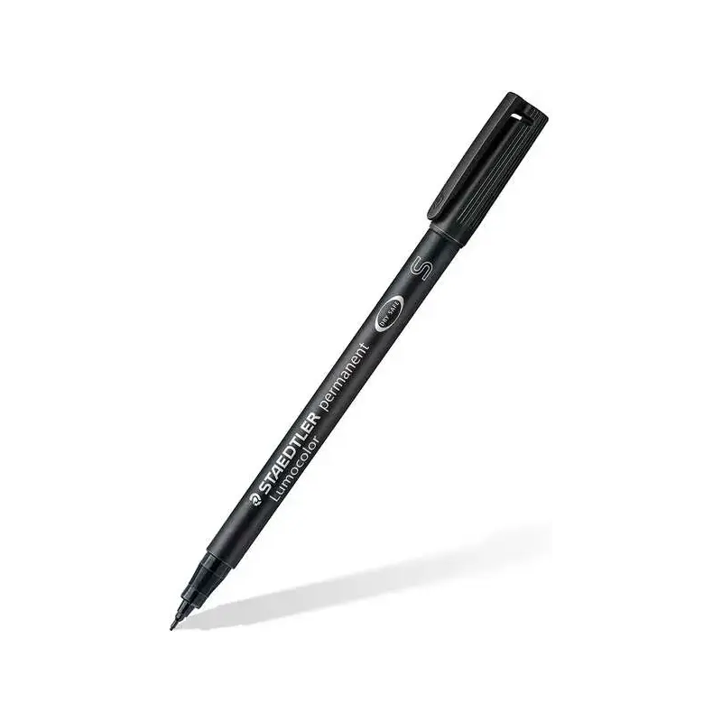 Staedtler Lumocolor Permanent 313 Rotulador Permanente de Punta Fina - Trazo 0.4mm - Secado Rapido - Color Negro | Ahorro Imprim