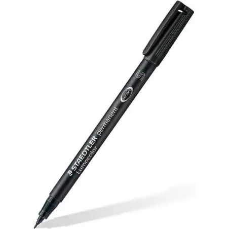 Staedtler Lumocolor Permanent 313 Rotulador Permanente de Punta Fina - Trazo 0.4mm - Secado Rapido - Color Negro | Ahorro Imprim