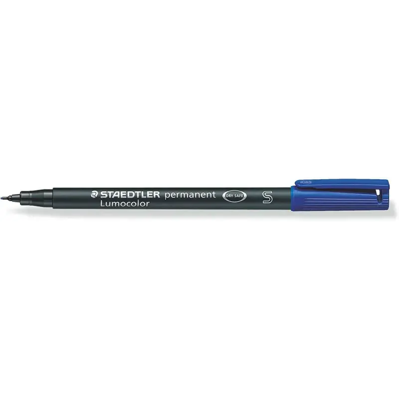 Staedtler Lumocolor Permanent 313 Rotulador Permanente de Punta Fina - Trazo 0.4mm Aprox - Secado Rapido - Color Azul | Ahorro I