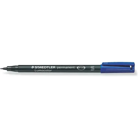 Staedtler Lumocolor Permanent 313 Rotulador Permanente de Punta Fina - Trazo 0.4mm Aprox - Secado Rapido - Color Azul | Ahorro I