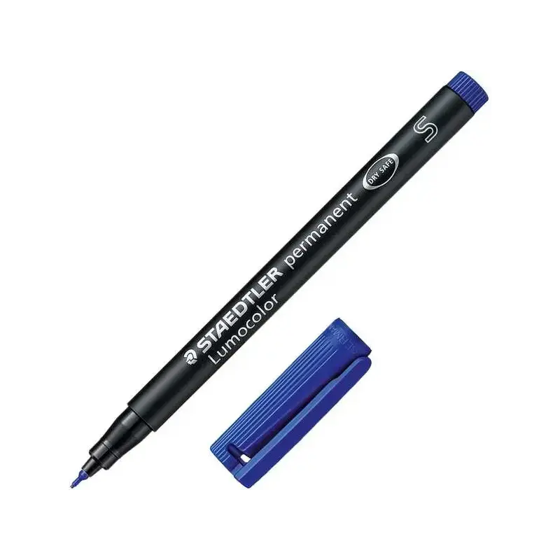 Staedtler Lumocolor Permanent 313 Rotulador Permanente de Punta Fina - Trazo 0.4mm Aprox - Secado Rapido - Color Azul | Ahorro I