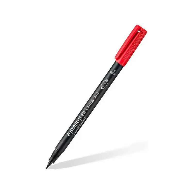Staedtler Lumocolor Permanent 313 Rotulador Permanente de Punta Fina - Trazo 0.4mm Aprox - Secado Rapido - Color Rojo | Ahorro I
