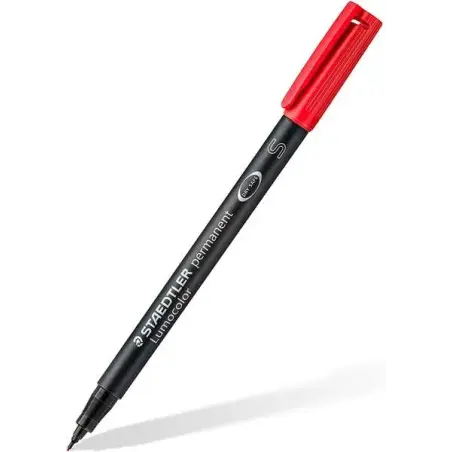 Staedtler Lumocolor Permanent 313 Rotulador Permanente de Punta Fina - Trazo 0.4mm Aprox - Secado Rapido - Color Rojo | Ahorro I