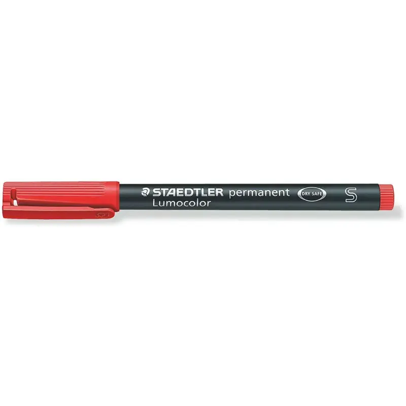 Staedtler Lumocolor Permanent 313 Rotulador Permanente de Punta Fina - Trazo 0.4mm Aprox - Secado Rapido - Color Rojo | Ahorro I