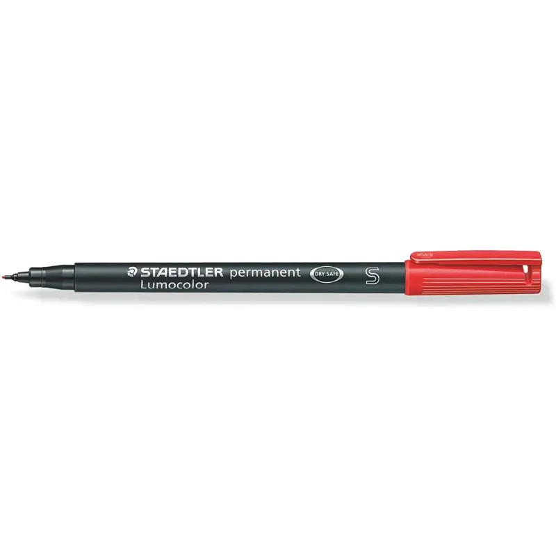 Staedtler Lumocolor Permanent 313 Rotulador Permanente de Punta Fina - Trazo 0.4mm Aprox - Secado Rapido - Color Rojo | Ahorro I