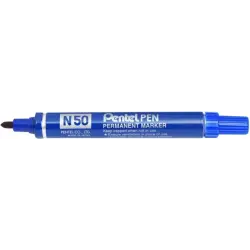 Pentel Pen N50 Rotulador Permanente - Punta de 4.3mm - Resistente a Agua y Luz - Color Azul | Ahorro Imprimiendo