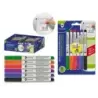 Bismark Pack de 6 Rotuladores para Pizarra Blanca - Punta Fina - Tinta de Secado Rapido - Borrado Facil - Colores Surtidos | Aho